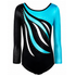 Black and Blue Long Sleeve Gymnastic Leotard