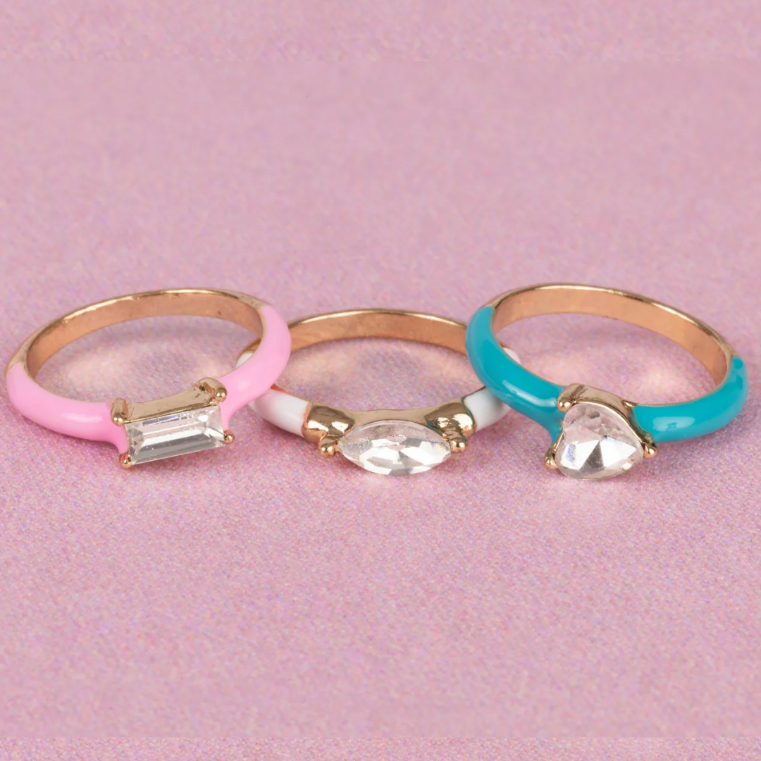 Boutique Chic Crystal Cool Ring Set (3pc)