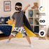 Black and Yellow Superhero Cape and Mask
