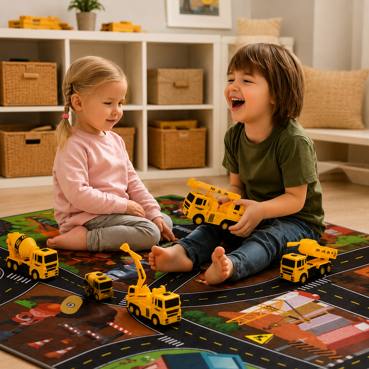 Truck Carpet Play Set with Construction Truck