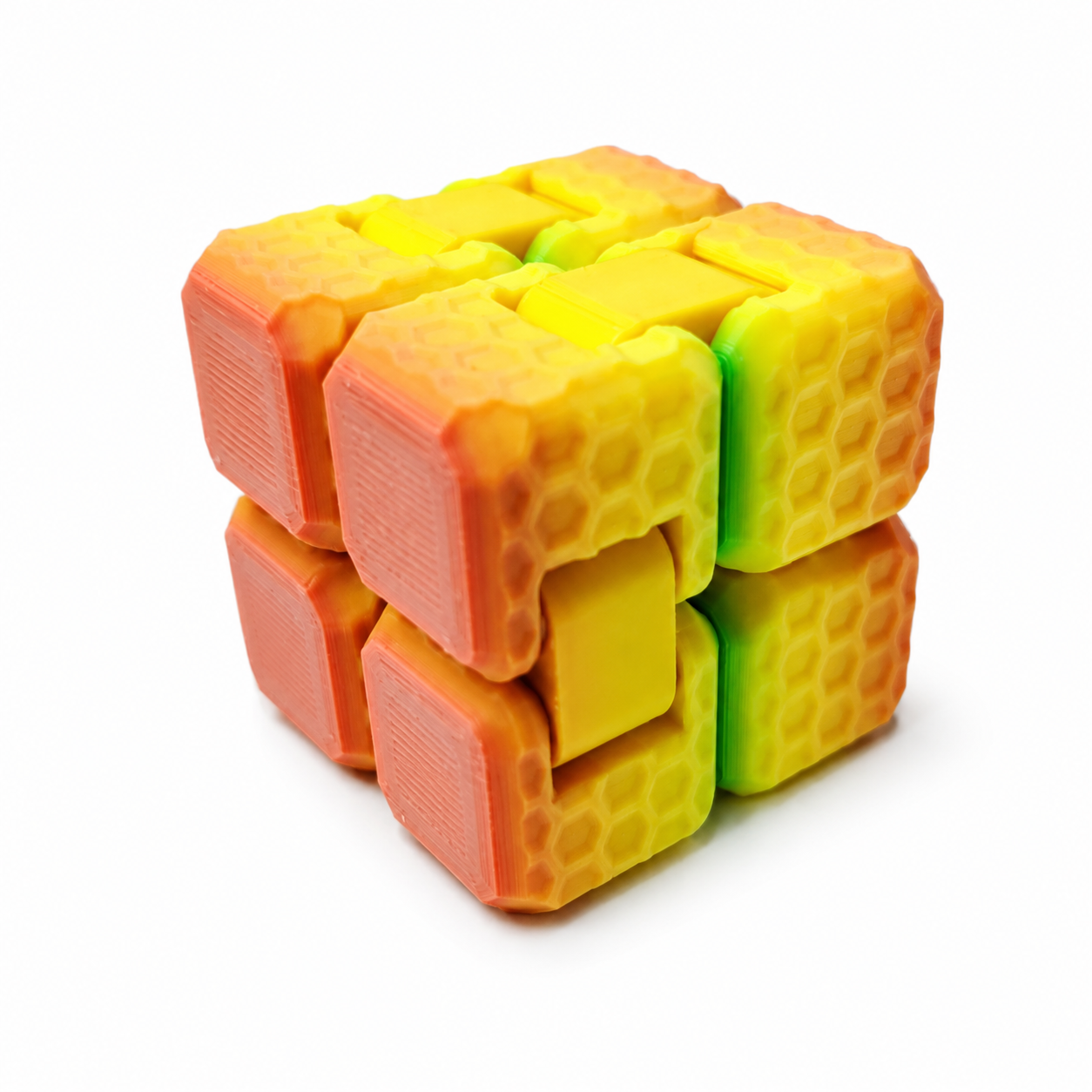 FlexiFidget Infinity Cube - Yellow Sunburst