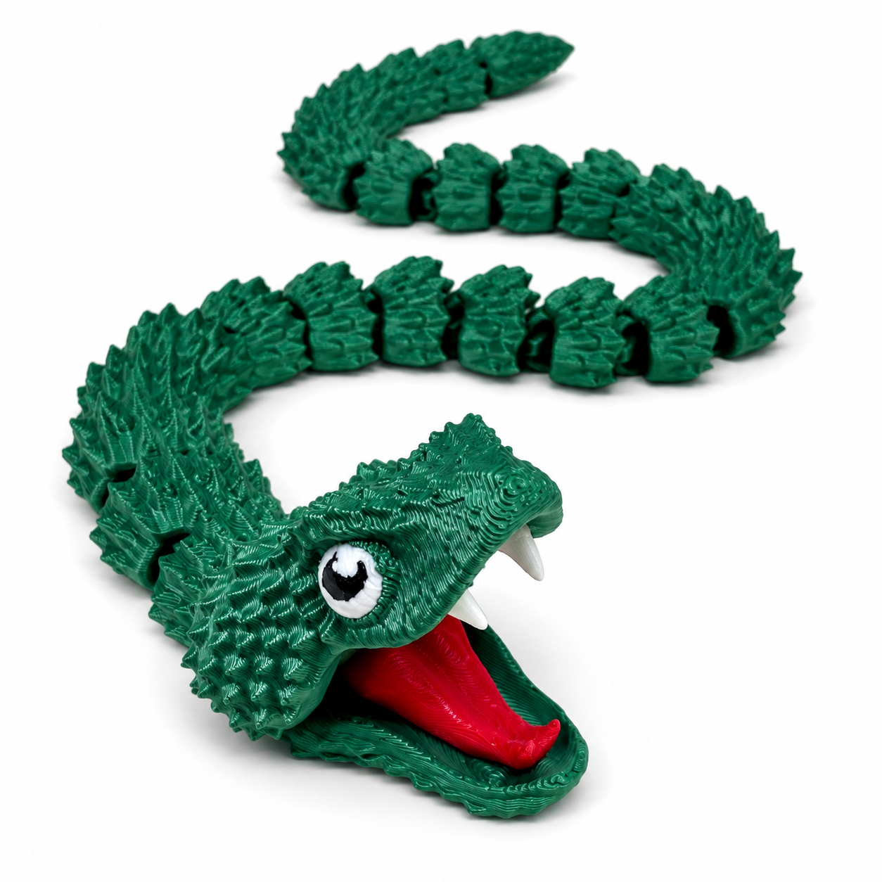 3D Printed Viper Snake - Green