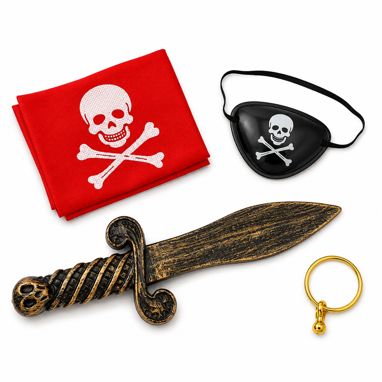Pirate Dress-Up Accessory Set – Sword, Eye Patch & Bandana for Kids
