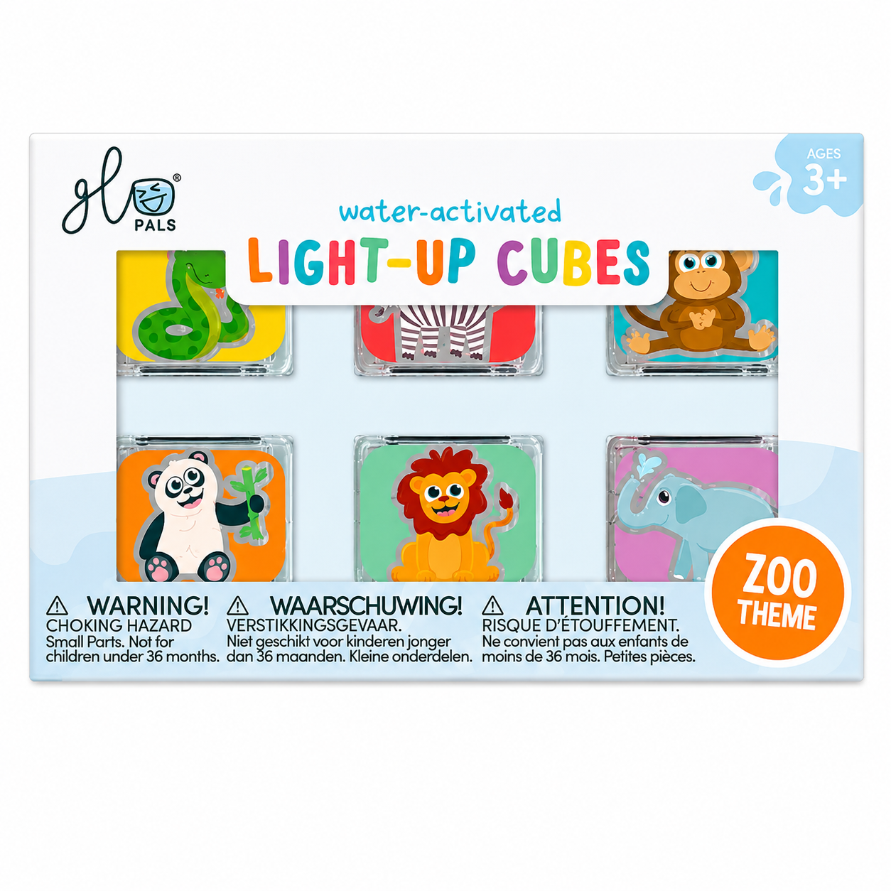 Glo Pals - Water Activated Light-Up Sensory Toys - Zoo