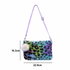 Rainbow Leopard Print Faux Fur Shoulder Bag with Pom Pom