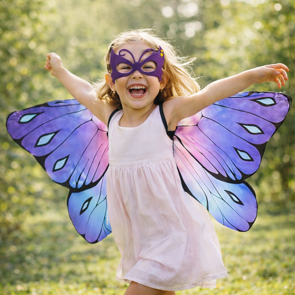 Purple Butterfly Wings & Mask