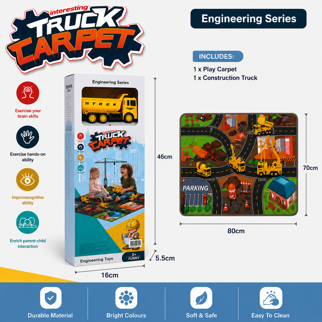Truck Carpet Play Set with Construction Truck
