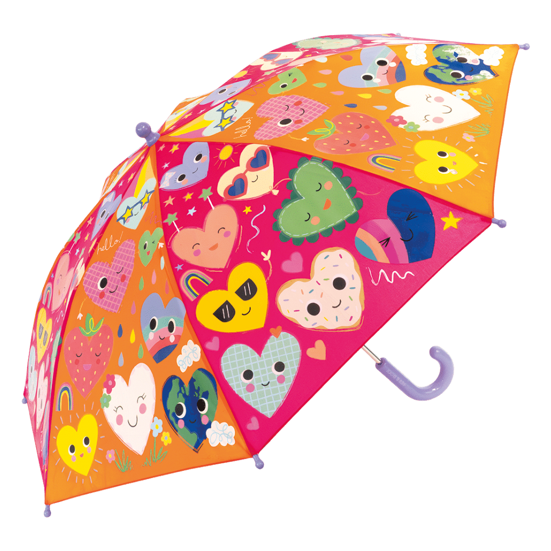 Colour Changing Umbrella - Hearts