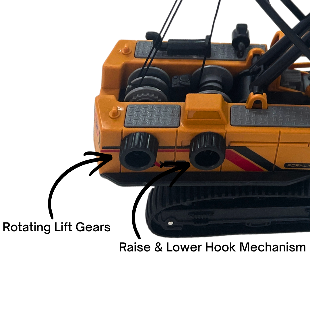 Construction Crane Truck Toy – Pull Back Crawler Crane for Kids