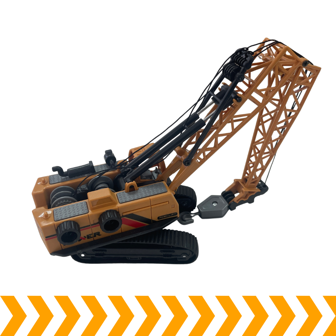 Construction Crane Truck Toy – Pull Back Crawler Crane for Kids