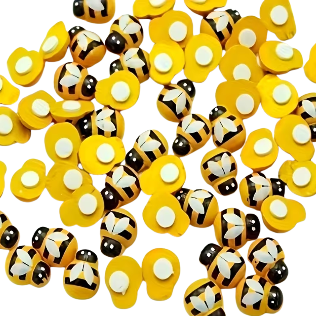 10 Piece Wooden Bee Craft Decorations – DIY Scrapbooking Embellishments