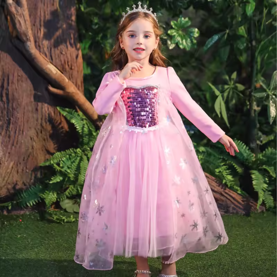 Light Pink Snowflake Princess Dress