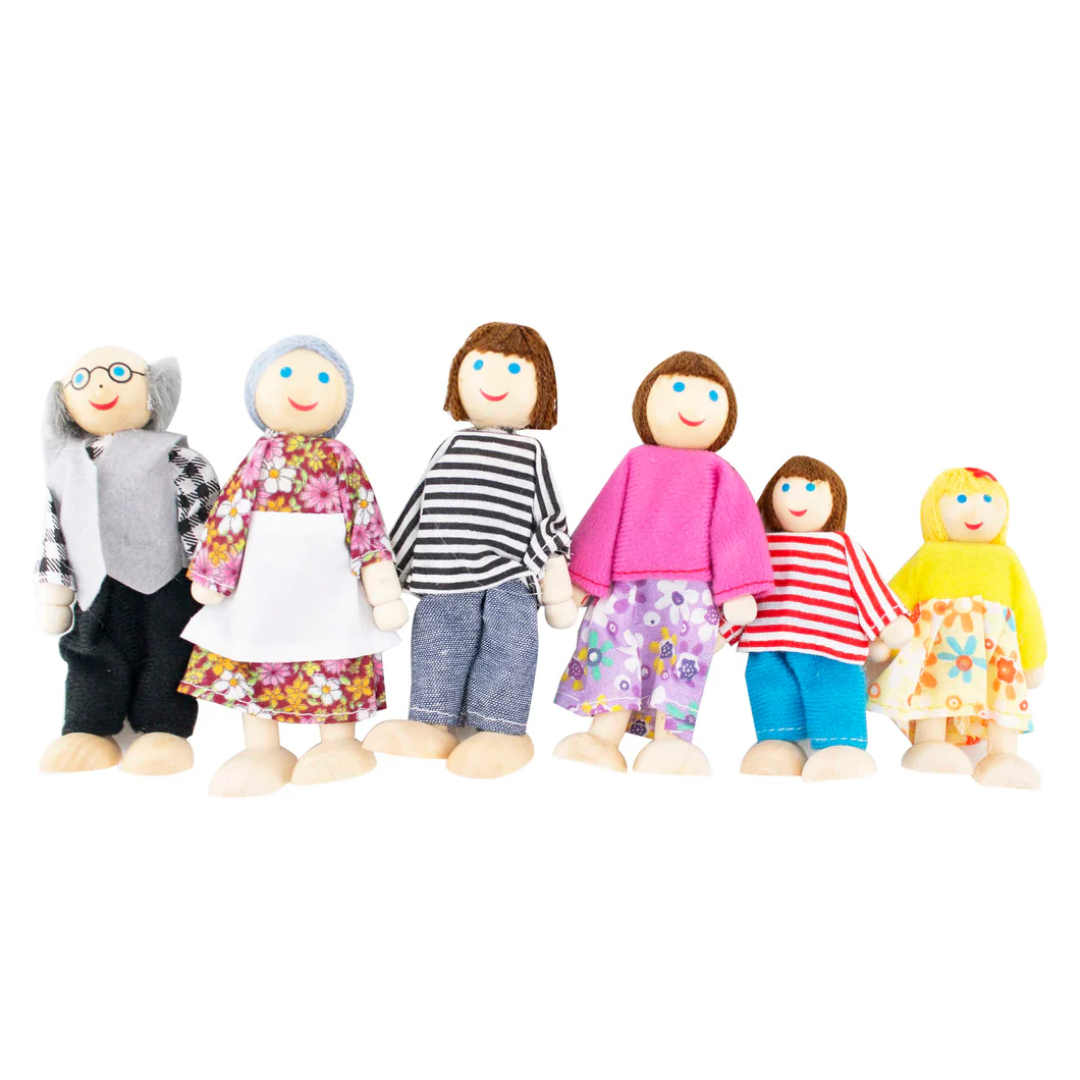 Wooden Doll Family 6 Piece