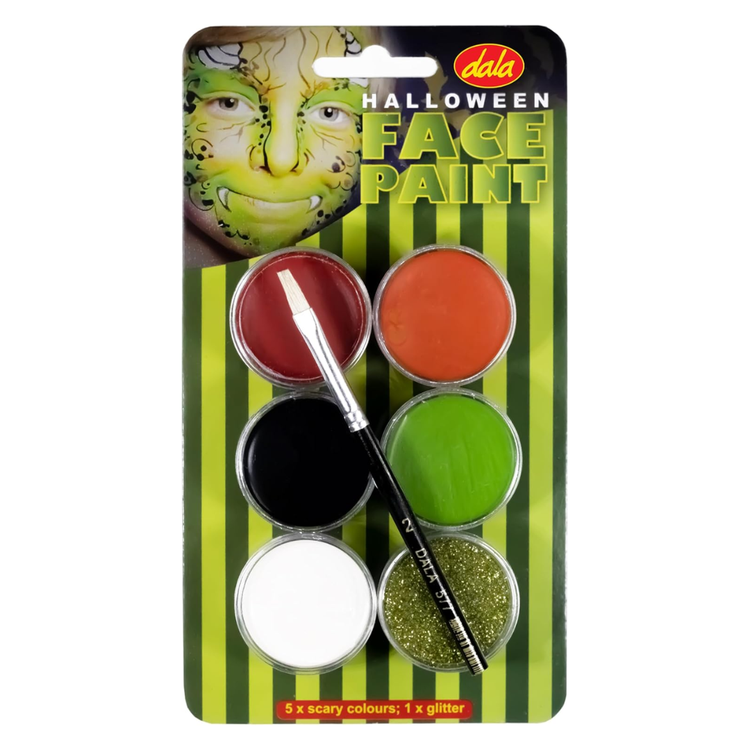 Face Paint Halloween Kit 6x10ml with Brush