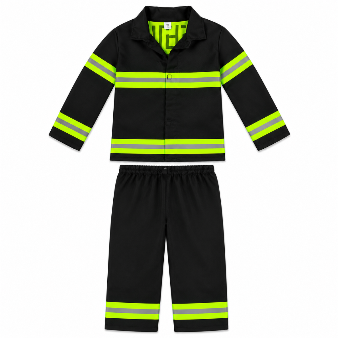 Fireman Costume Black (Ages 3-8)