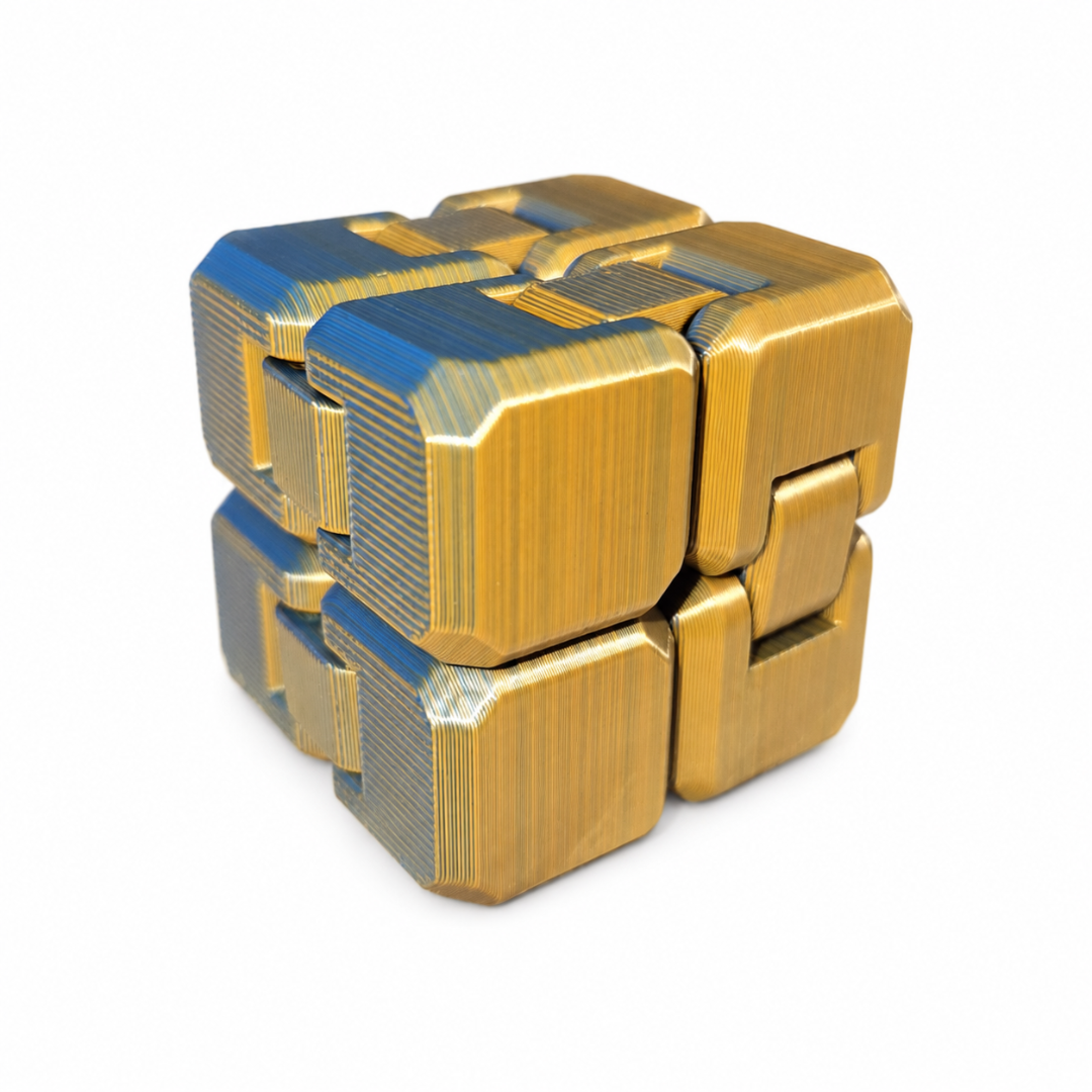 FlexiFidget Infinity Cube - Blue & Orange