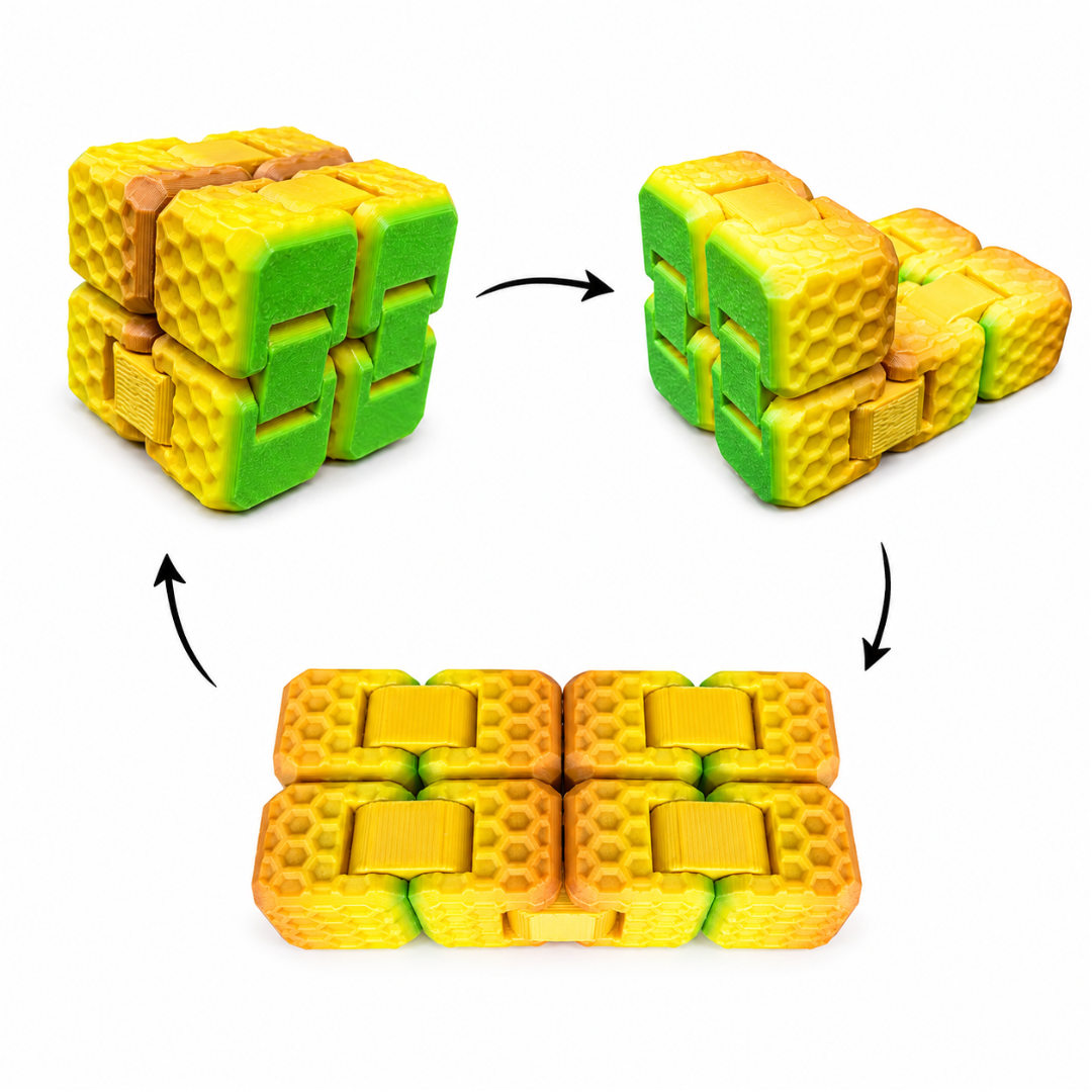 FlexiFidget Infinity Cube - Rainbow