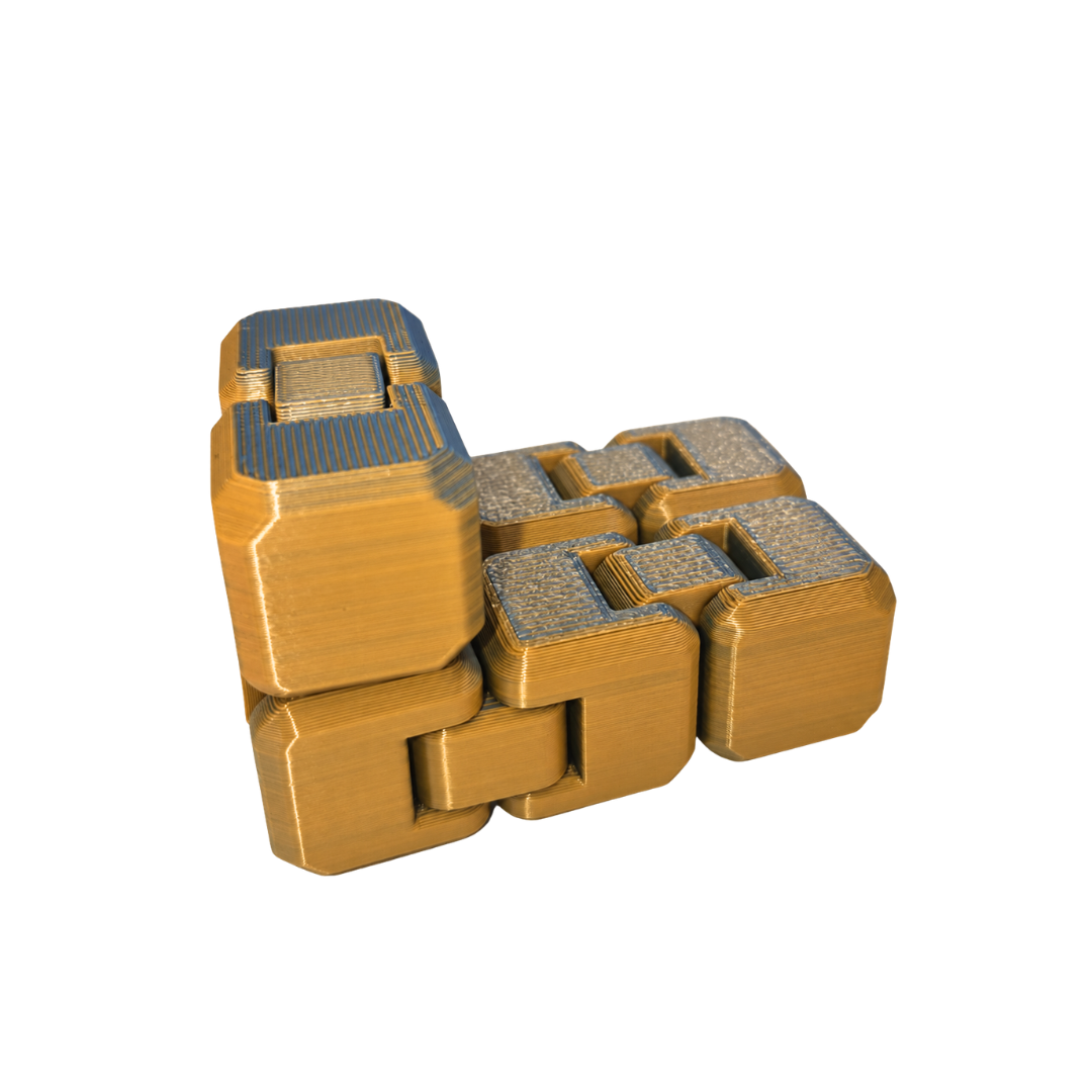 FlexiFidget Infinity Cube - Blue & Orange