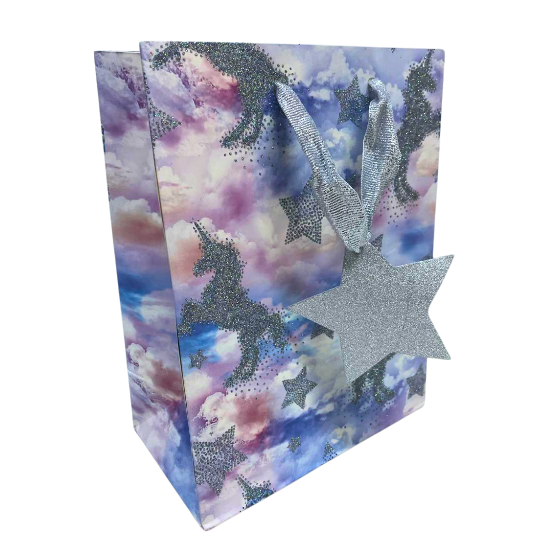 Gift Bag Unicorn Glitter Cloud 18x23x10cm