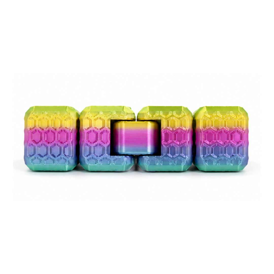 FlexiFidget Infinity Cube - Rainbow Metallic