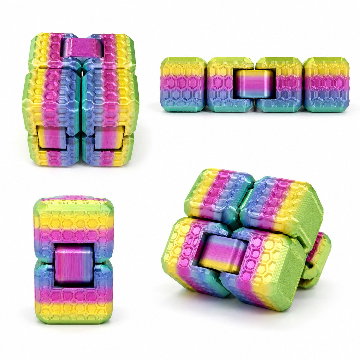 FlexiFidget Infinity Cube - Rainbow Metallic
