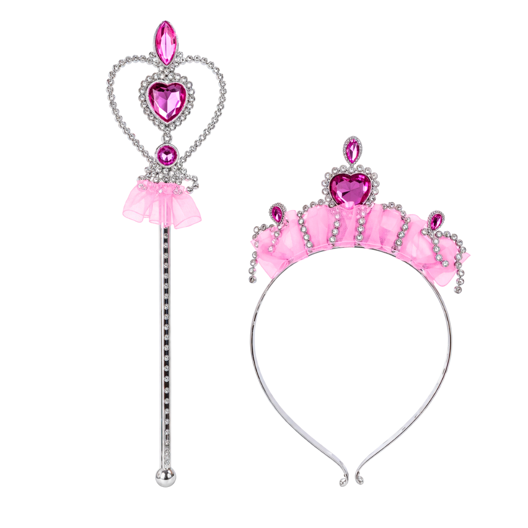 Light Pink Organza Crown & Wand Set