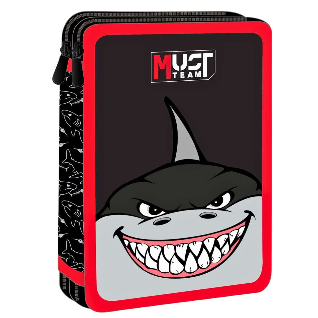 Must Double Decker Filled Pencil Case - Shark