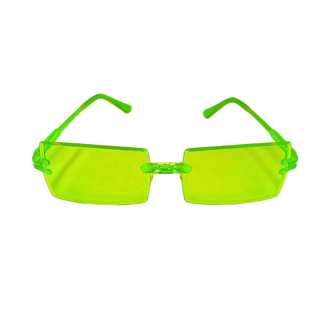 Rectangular Colour Glasses - Green