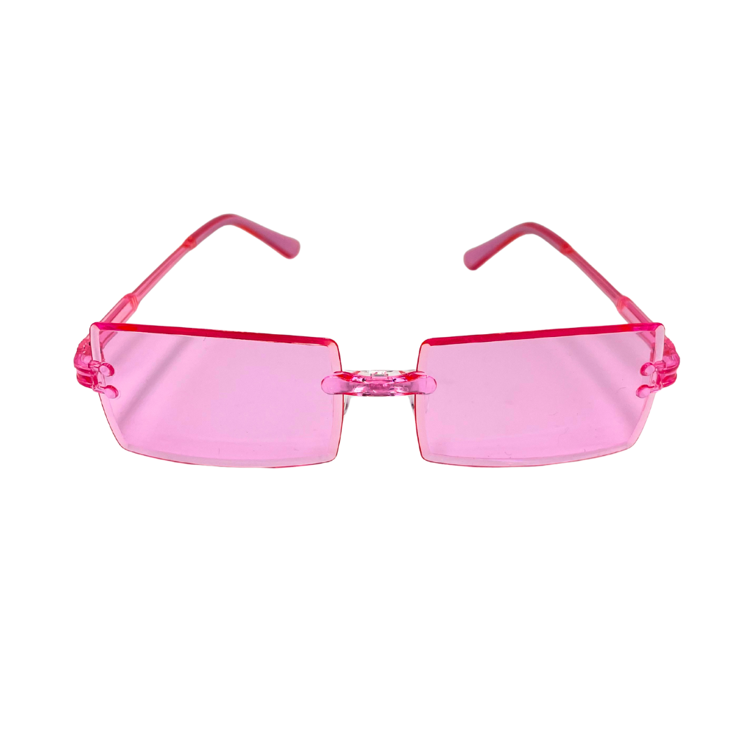 Rectangular Colour Glasses - Pink