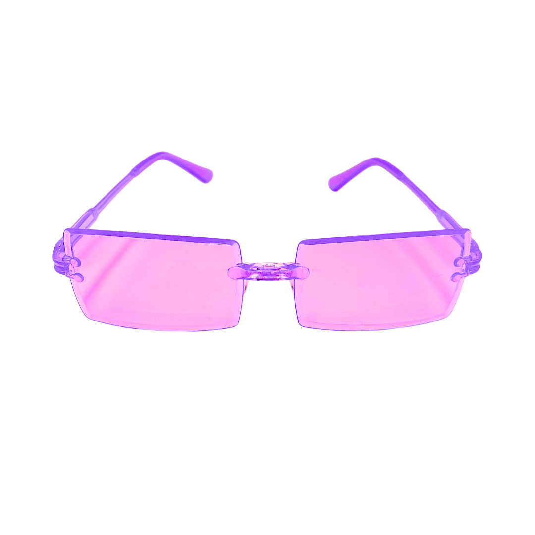 Rectangular Colour Glasses - Purple