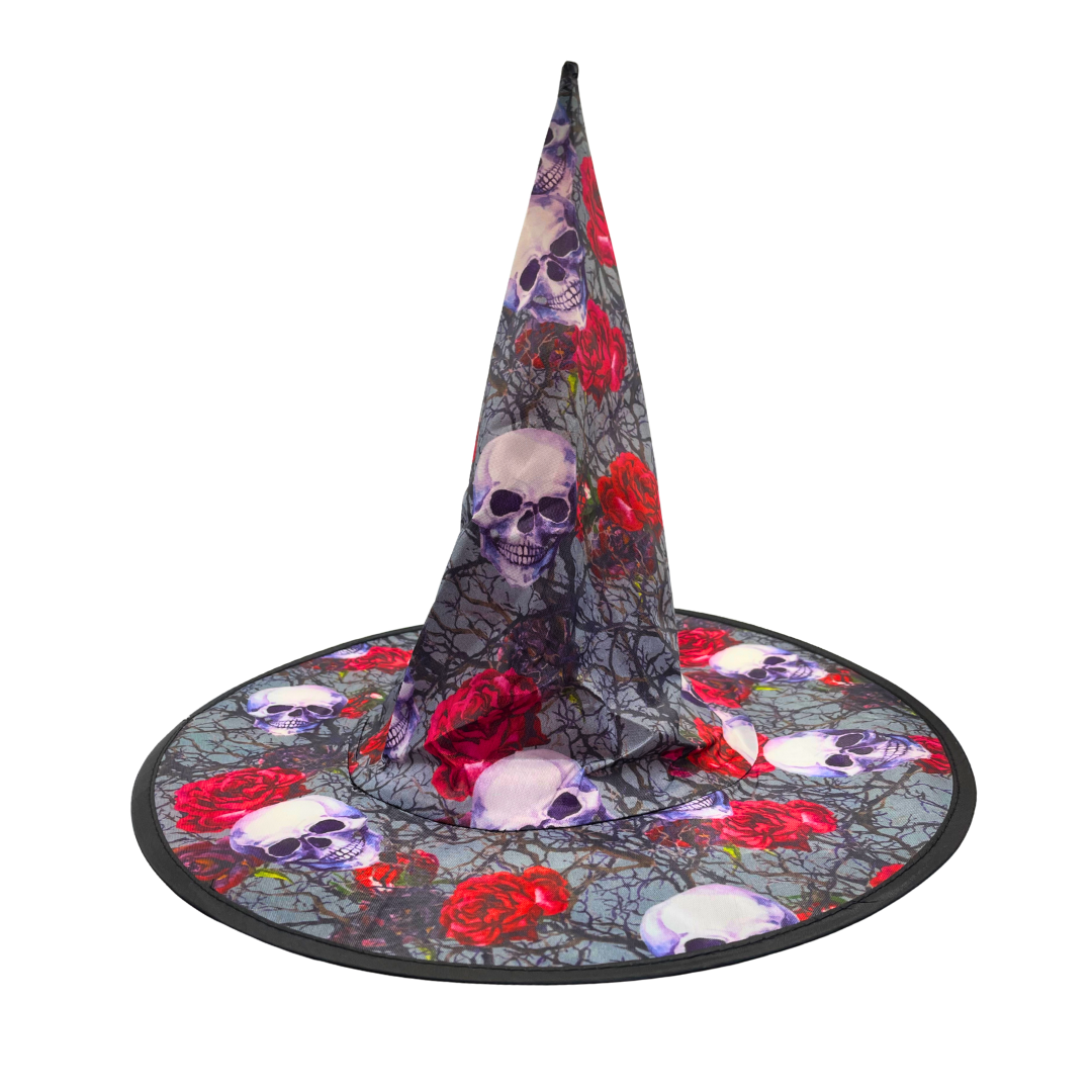 Roses and Skulls Witch Hat