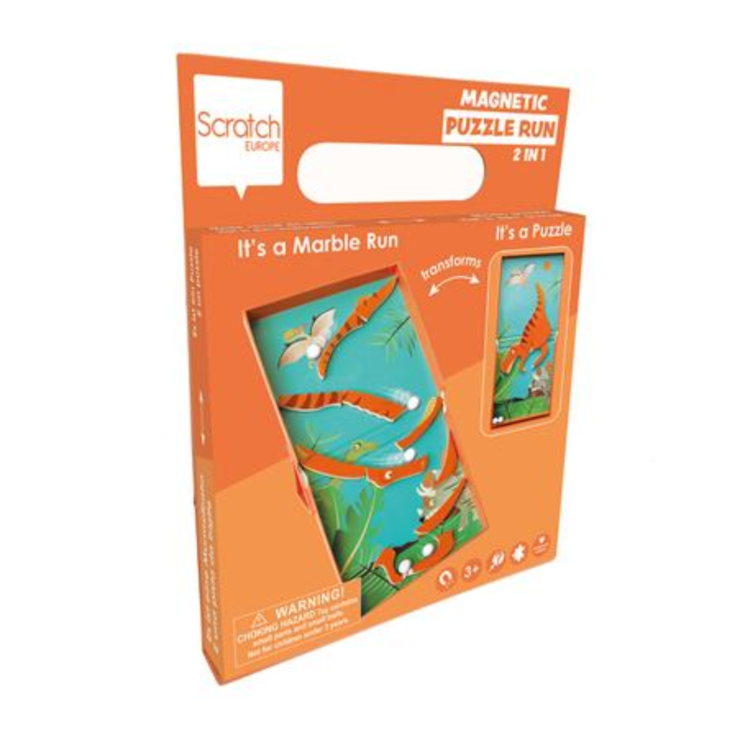 Magnetic Puzzle Marble Run- Dino