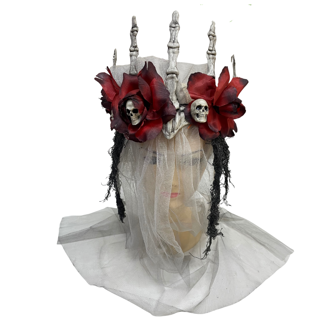 Skeleton Rose Crown with Veil