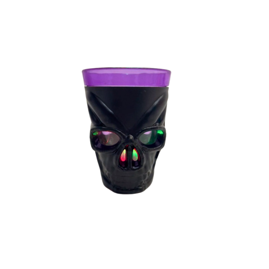 Light-Up Skull Mini Cup - Purple & Black