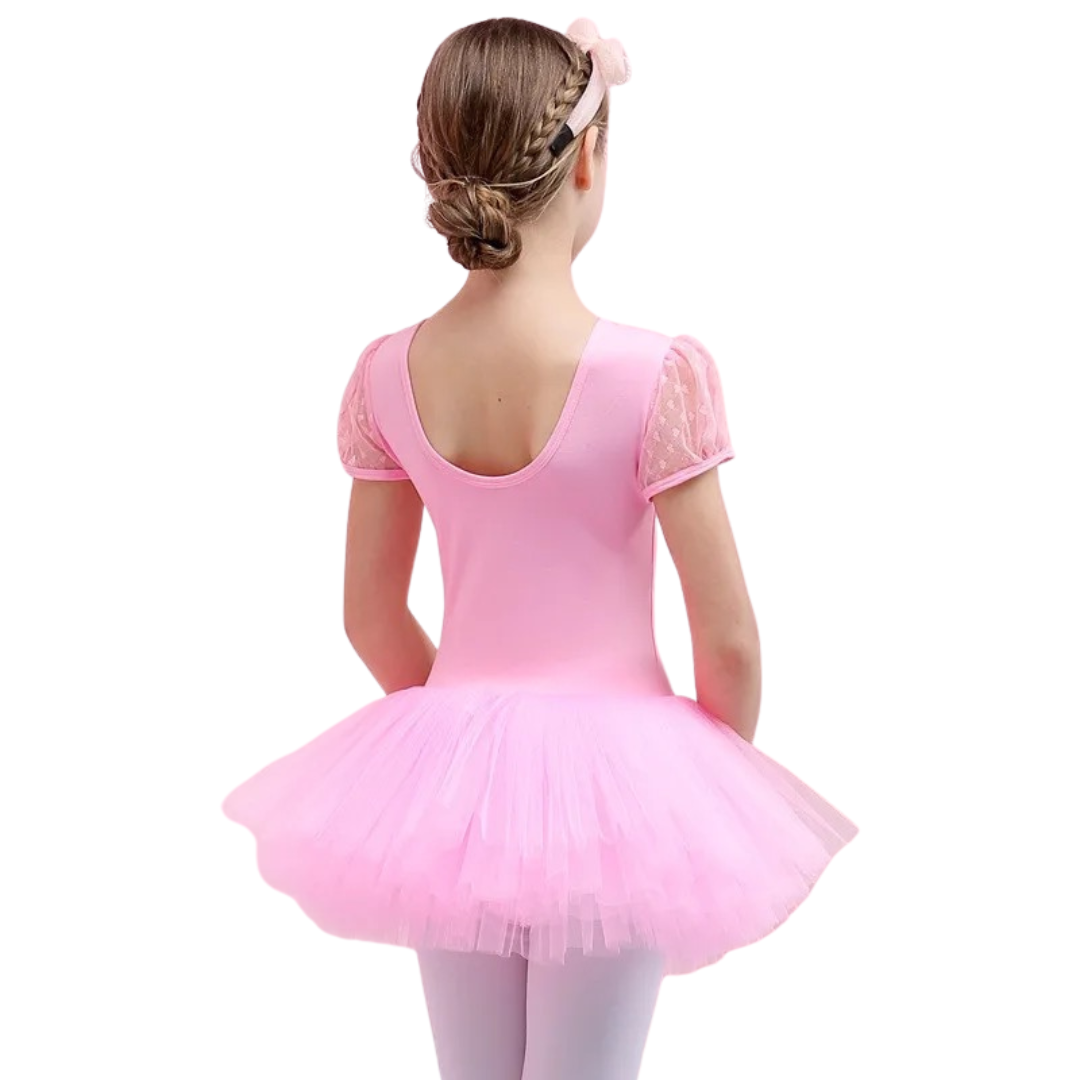 Pink Heart Lace Ballet Tutu Dress