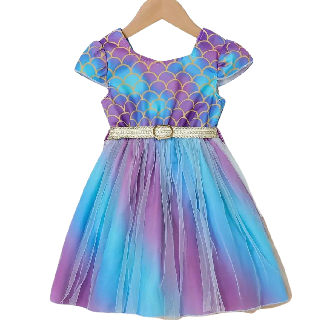 Ombre Mermaid Dress with Belt