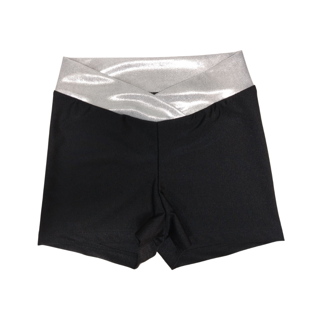 Silver Band Black Hipster Hotpants