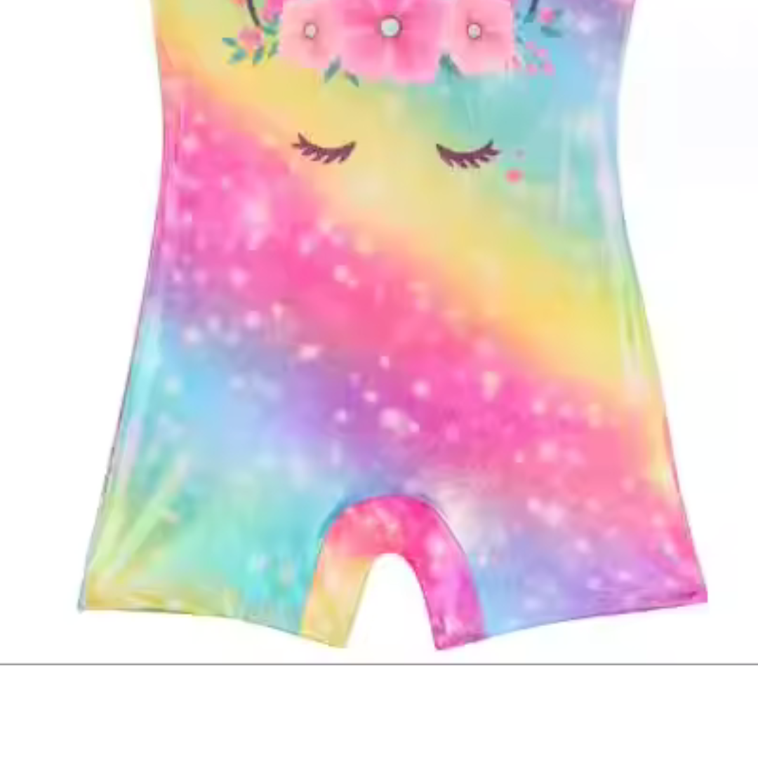 Multicolour Unicorn Unitard with Scrunchy