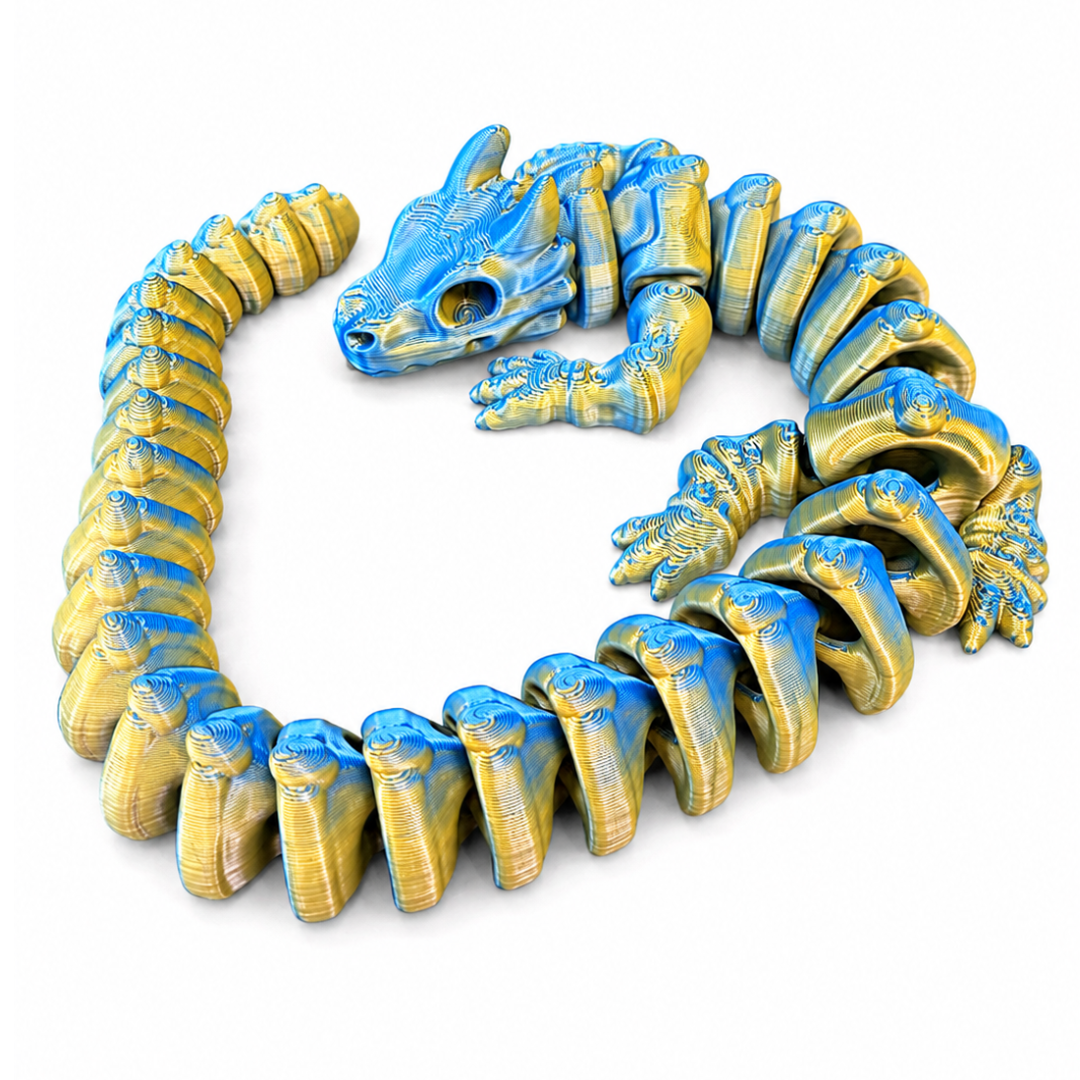 FlexiFlame Dragon - 35cm Blue and Yellow