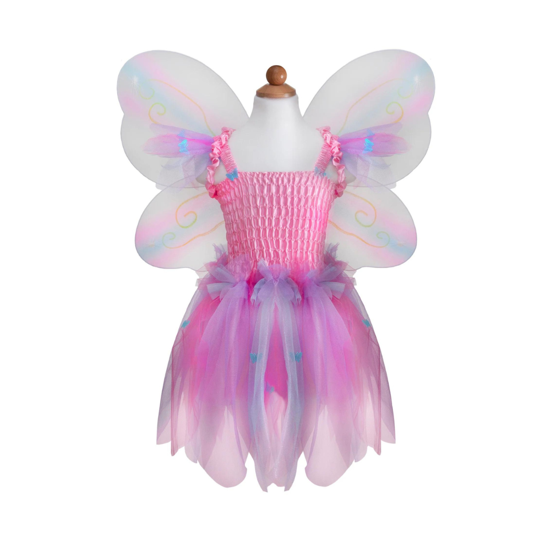 Pink Butterfly Dress with Wings & Wand Age 5-6