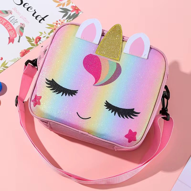 Pastel Rainbow Unicorn Crossbody Bag for Girls