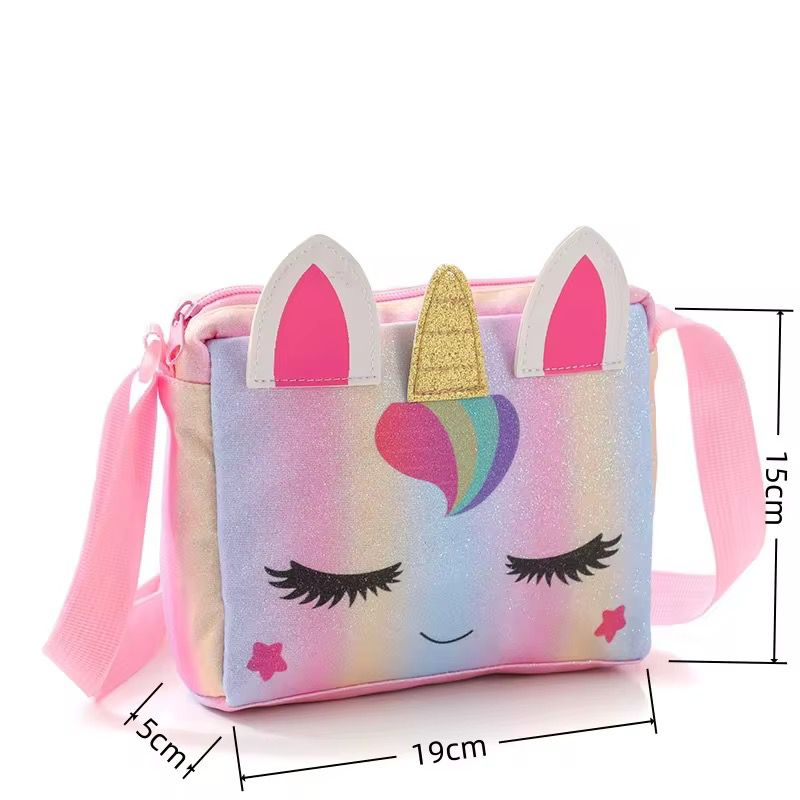 Pastel Rainbow Unicorn Crossbody Bag for Girls