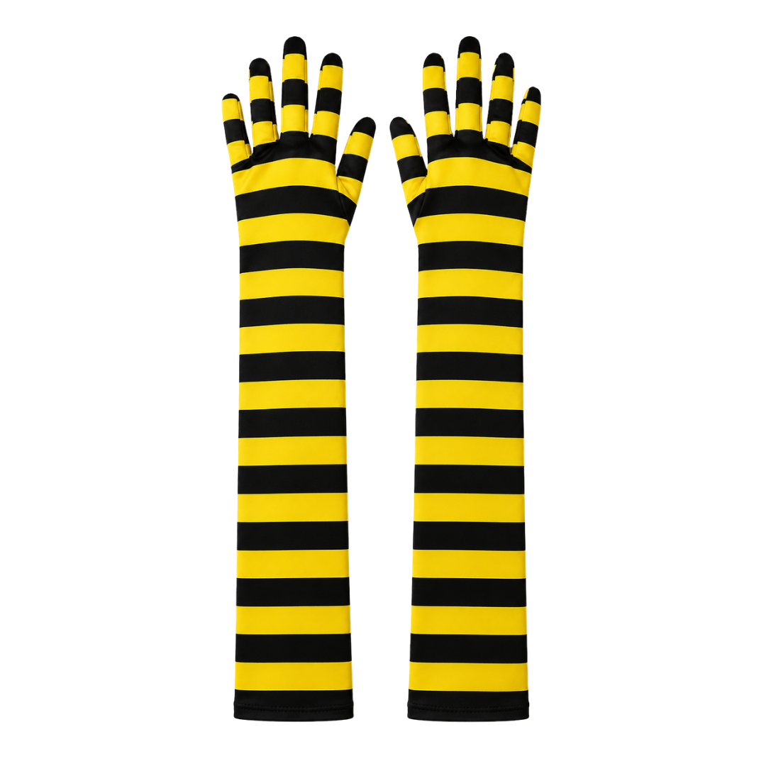 Bee Black & Yellow Long Gloves