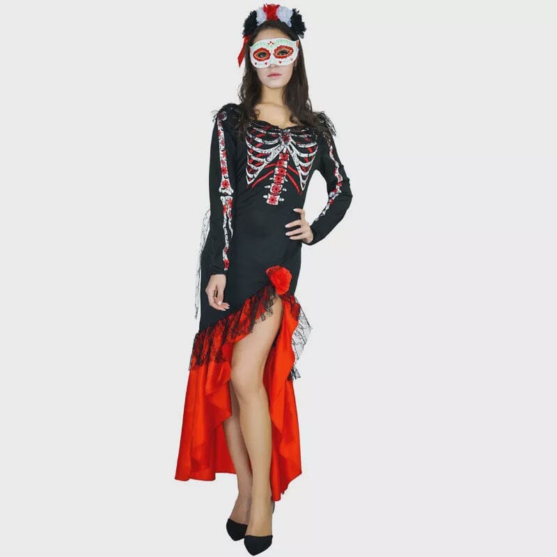 Adult Long Sleeve Day of the Dead Dress