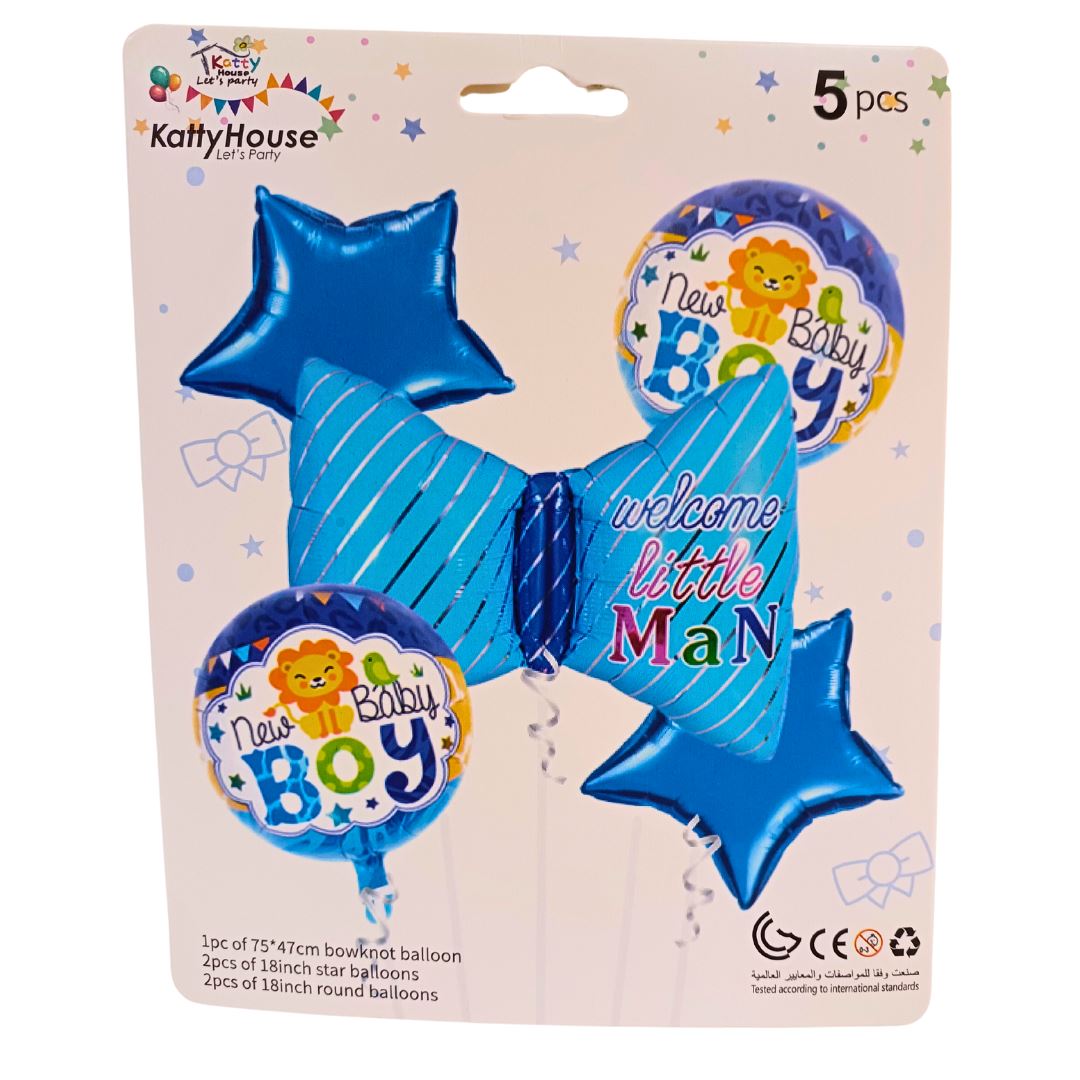 Balloon Bouquet New Baby Boy 5PC