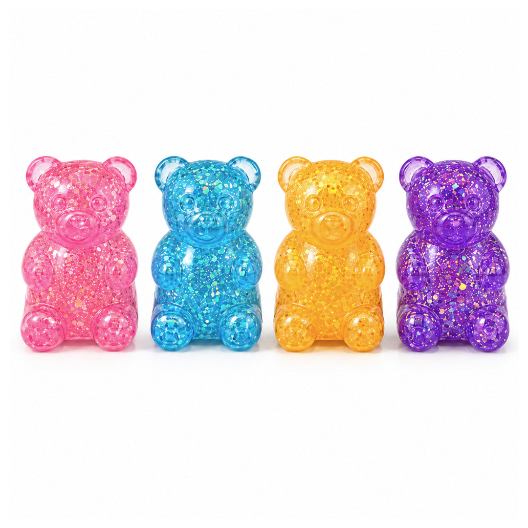 Glitter Gummy Bear Squishy - Firm