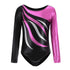 Black and Pink Long Sleeve Gymnastic Leotard