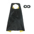 Black and Yellow Superhero Cape and Mask