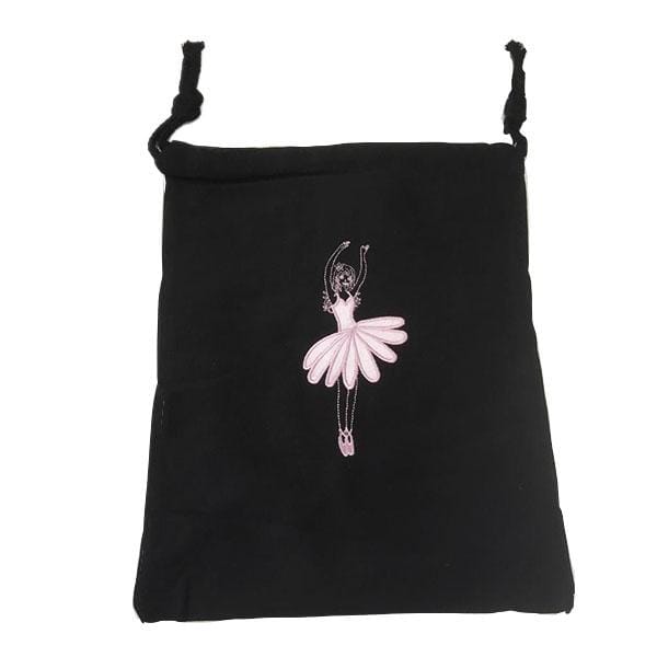 Black Ballerina Drawstring Ballet Bag