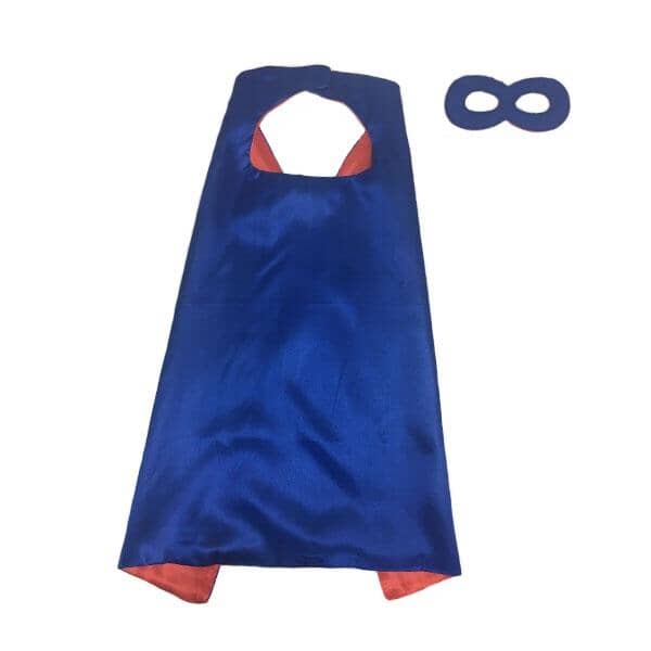 Blue and Red Superhero Cape and Mask